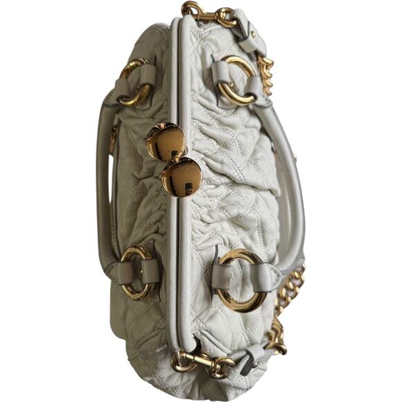 Marc Jacobs Original 2008 Stam Bag – Cream Quilted Leather w/ Gold Hardware - Picture 4 of 16